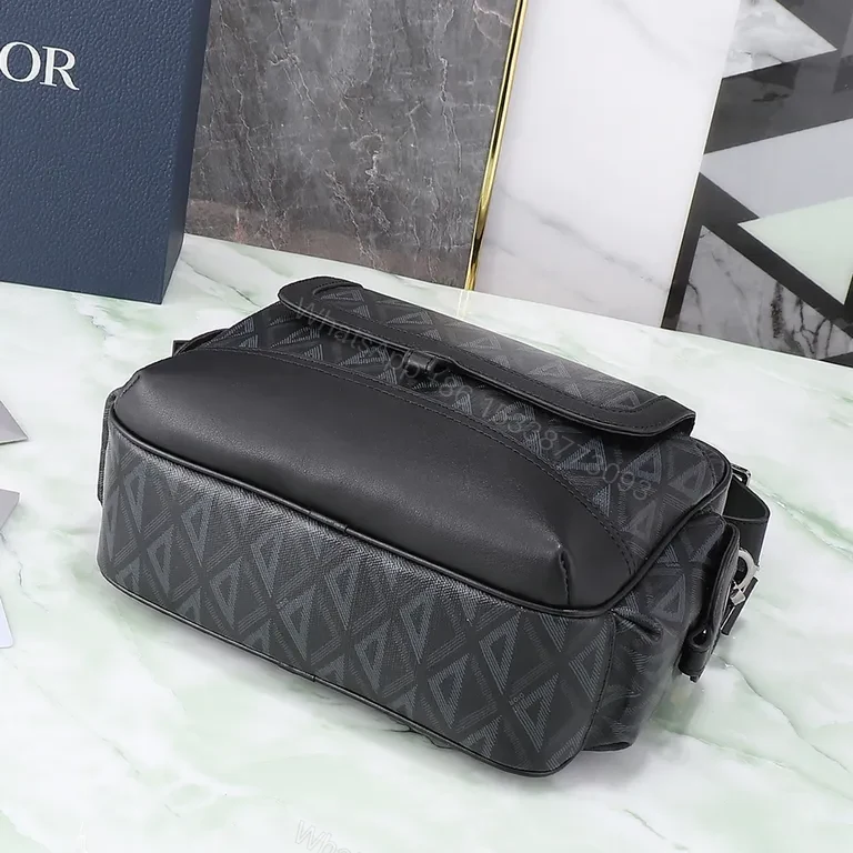 View 6 of Structured Iconic Crossbody: Black/Gray Premium Geometric Texture Tote Bag