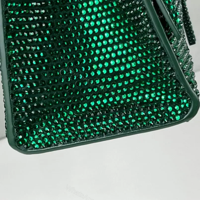 View 12 of 高仿Balenciaga*Hourglass系列沙漏包滿鑽綠色S