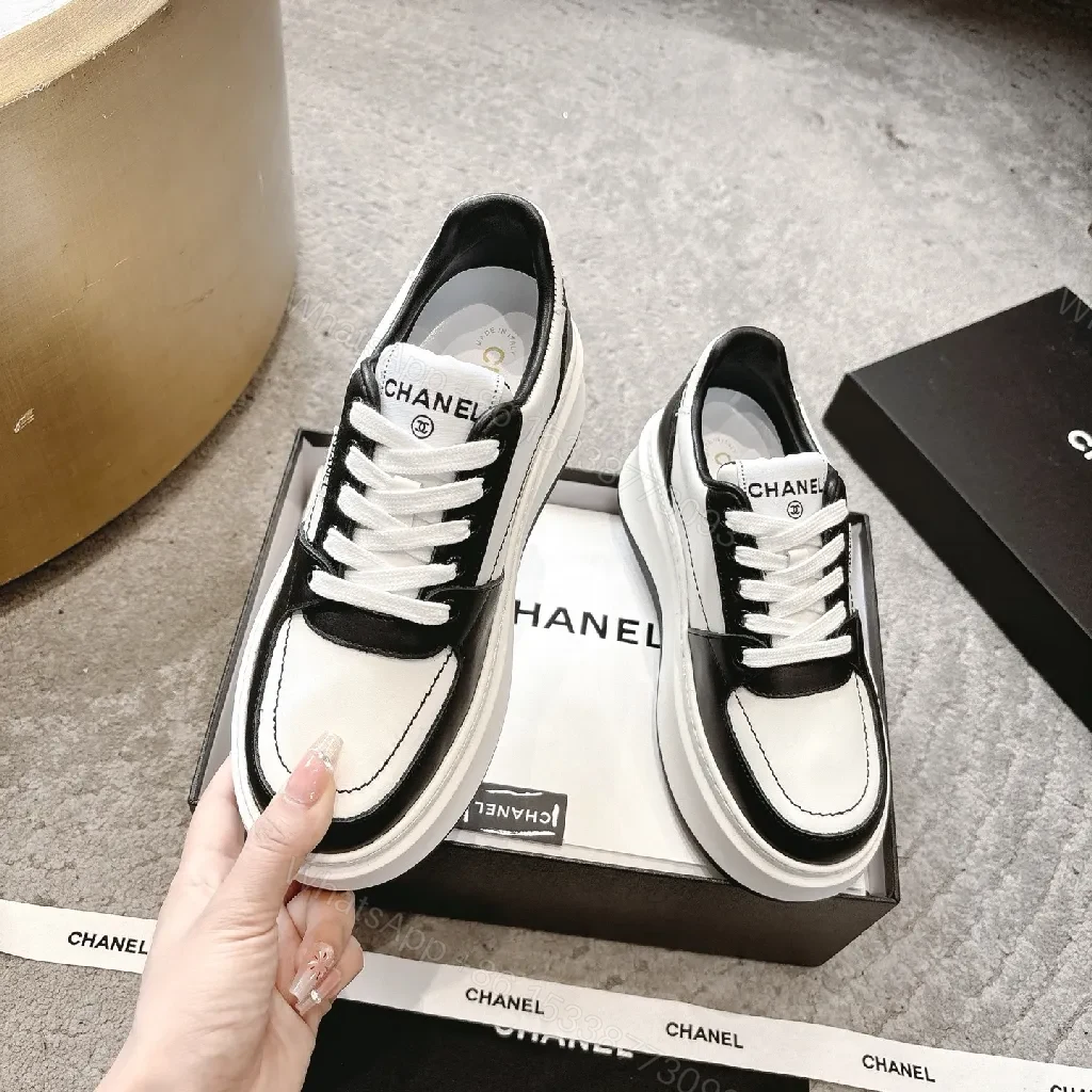 Monochrome Luxe Chunky Sneakers: High-Top Comfort — view 1