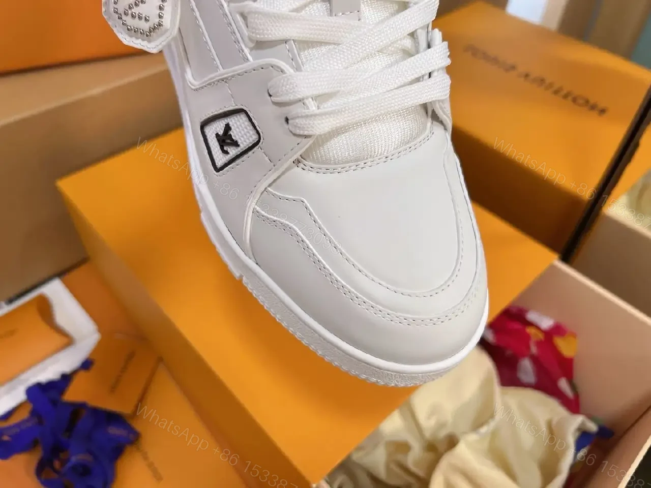 View 5 of White Leather Trainer, Modern Luxury, Everyday Comfort Sneaker