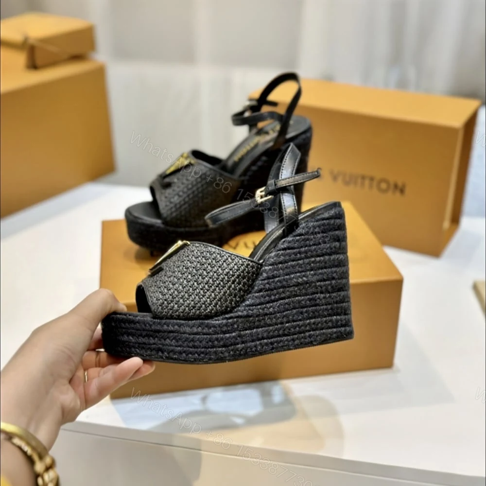 View 3 of LOUIS VUITTON MARE WEDGE SANDALS BLACK 1AHLLK