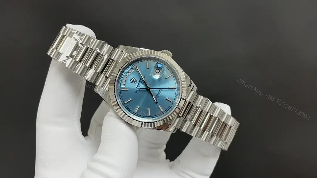 View 2 of Rolex Day-Date 40mm White Gold Blue Dial Weekly Calendar Automatic Watch RLX-DD-40-WG-BLU-3255-WEEKLY