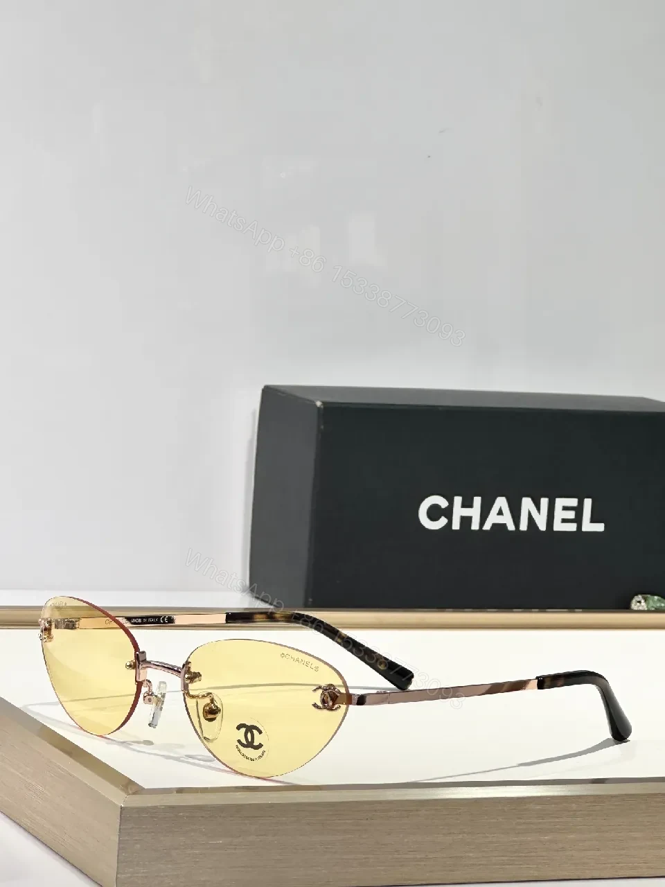 View 9 of Aviator Sunglasses: Luxe Gold-Bridge, Brew Lenses, Minimal Chanel-Inspired Iconic Style