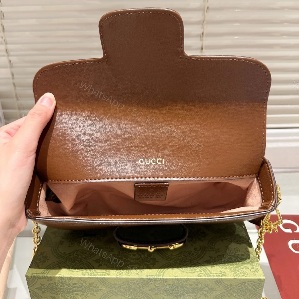 View 6 of Gucci Horsebit 1955 Small Shoulder Bag Brown 24Cm