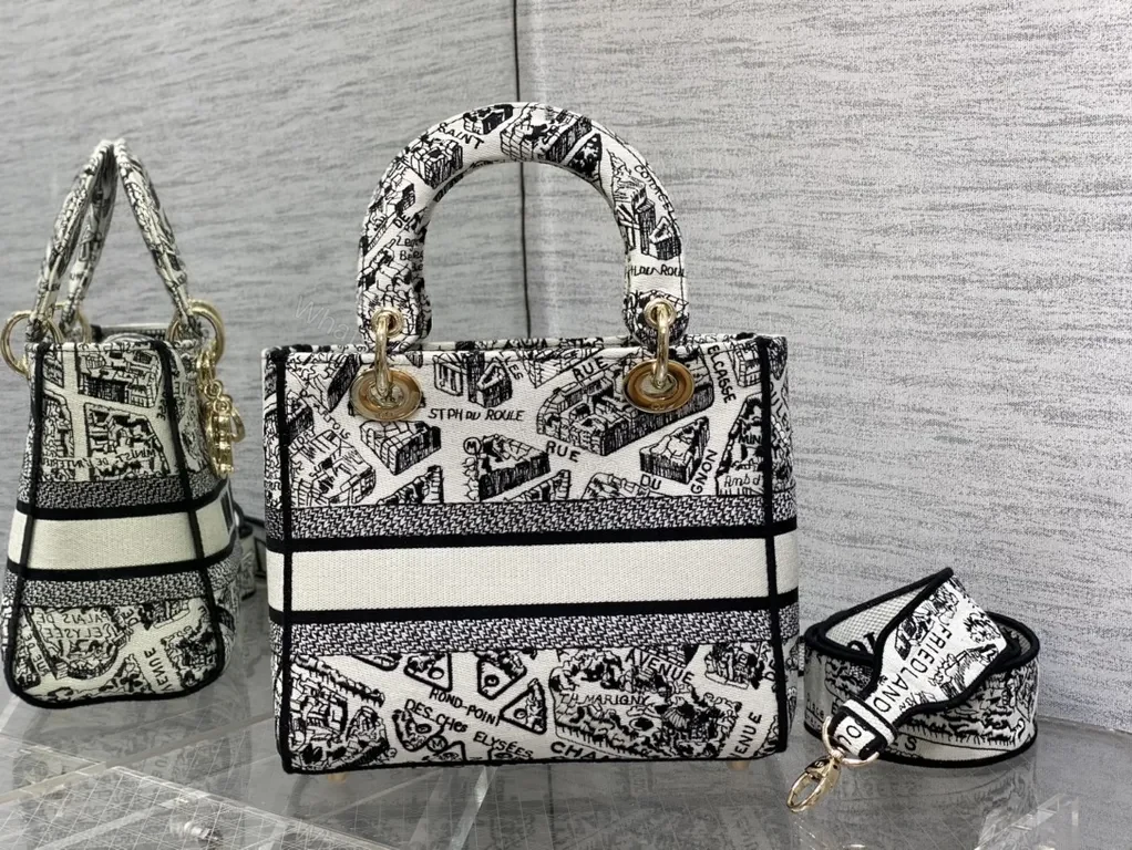 View 2 of Monochrome Dior-Print Satchel: Sharp Everyday Luxury Bag