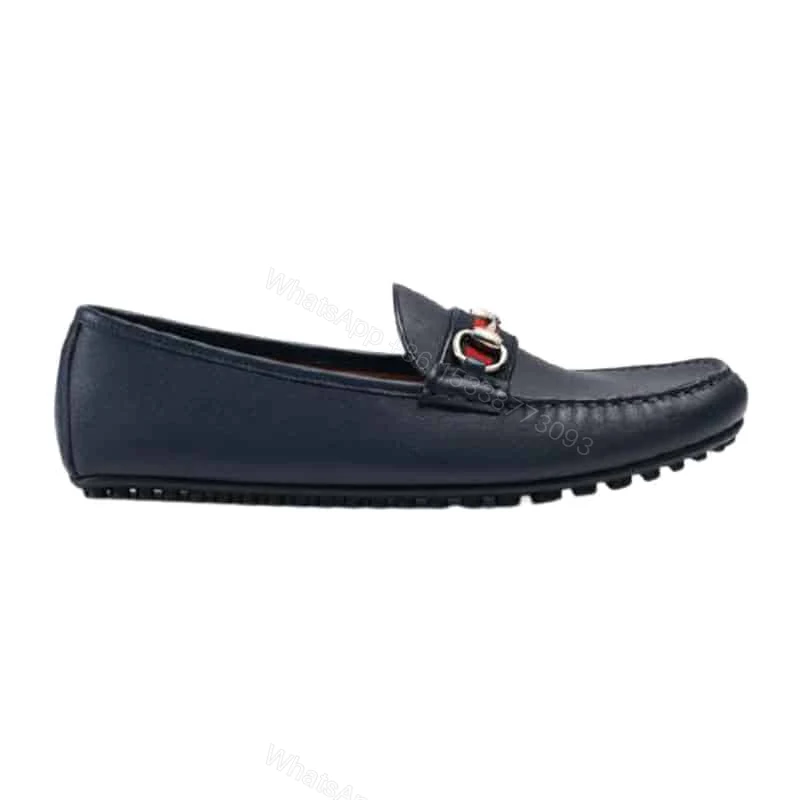 GUCCI LEATHER DRIVER WITH WEB NAVY – LDG006 — view 1