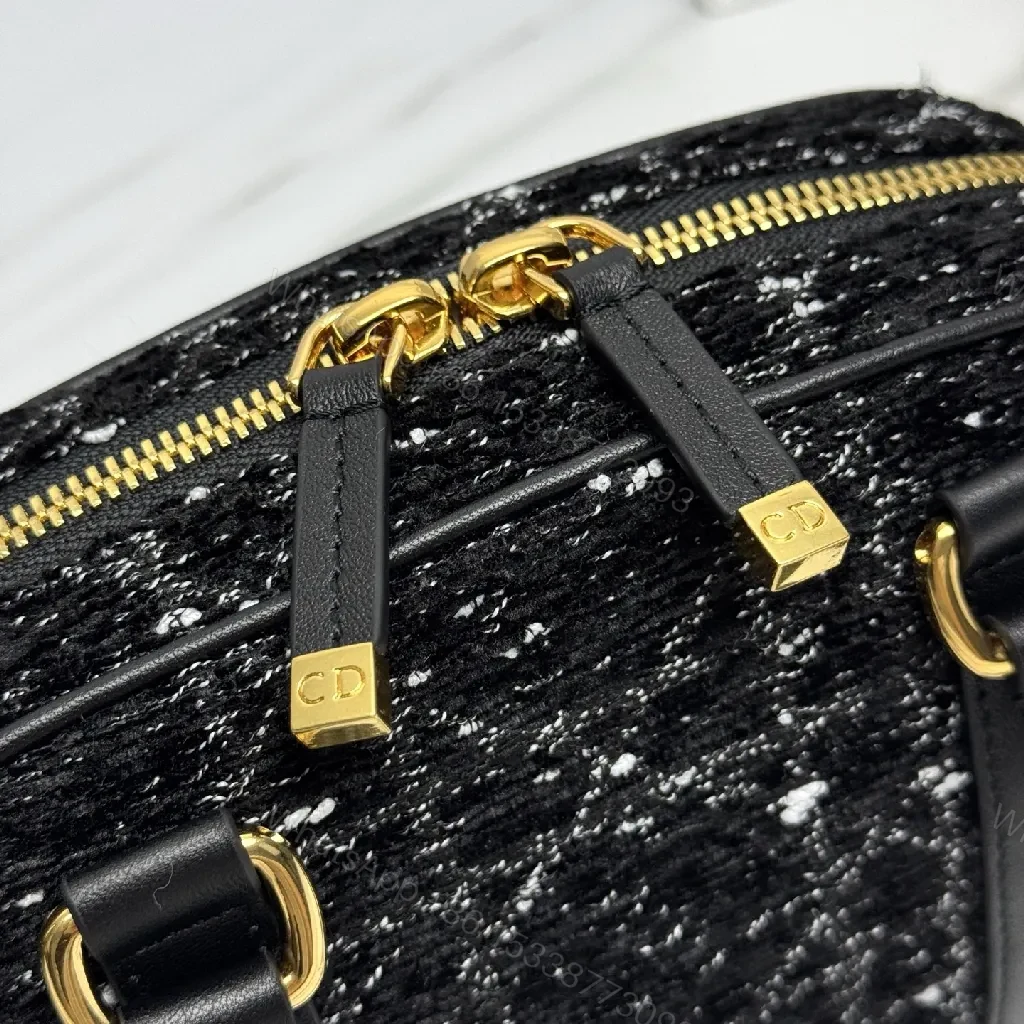 View 8 of Black Sequin Satchel with Leather Accents Mini Bag - Evening Chic