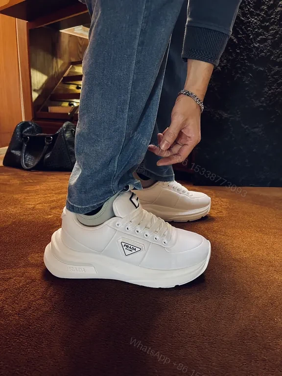 View 6 of Prada Black Leather Platform Sneaker â€“ All-Day Comfort