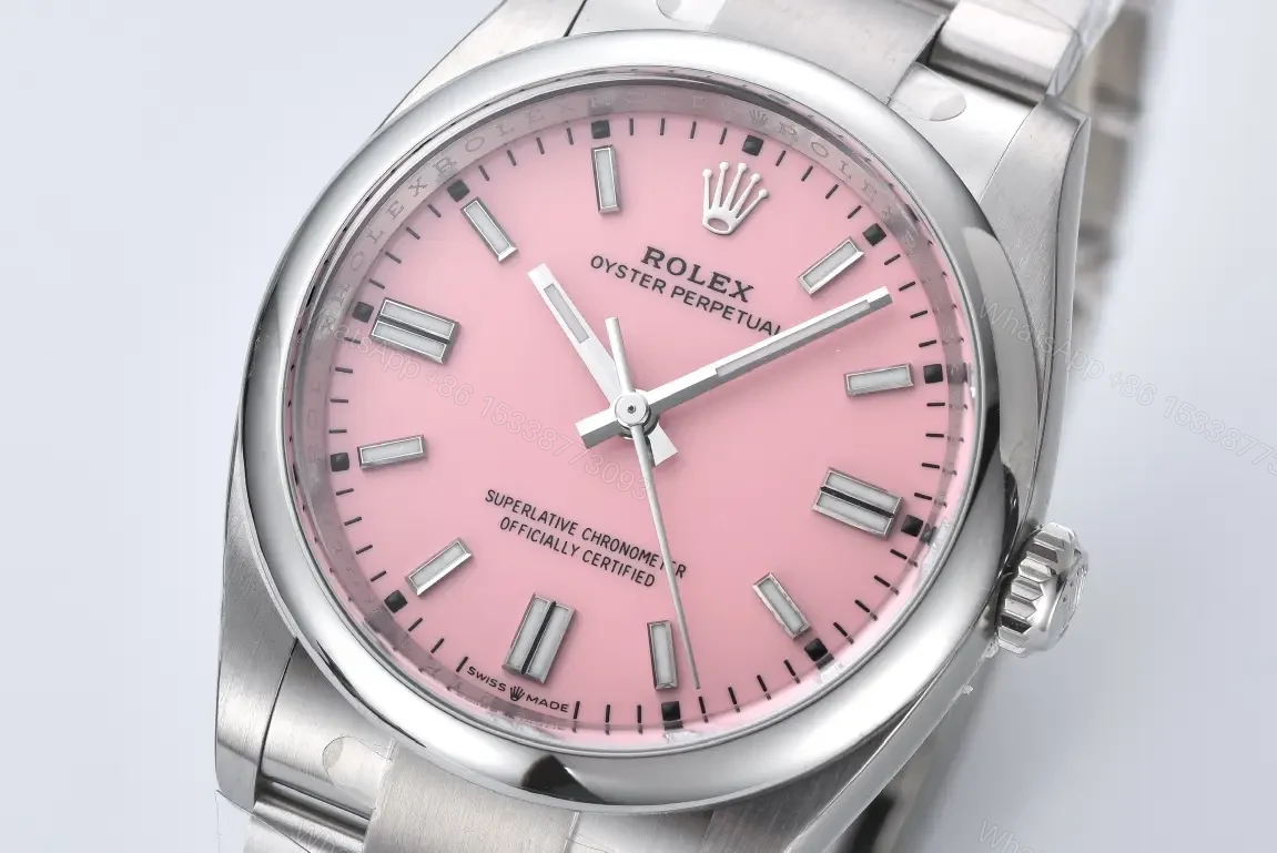 View 2 of Rolex Oyster Perpetual 36 Candy Pink Dial Replica Watch – 126000-0008