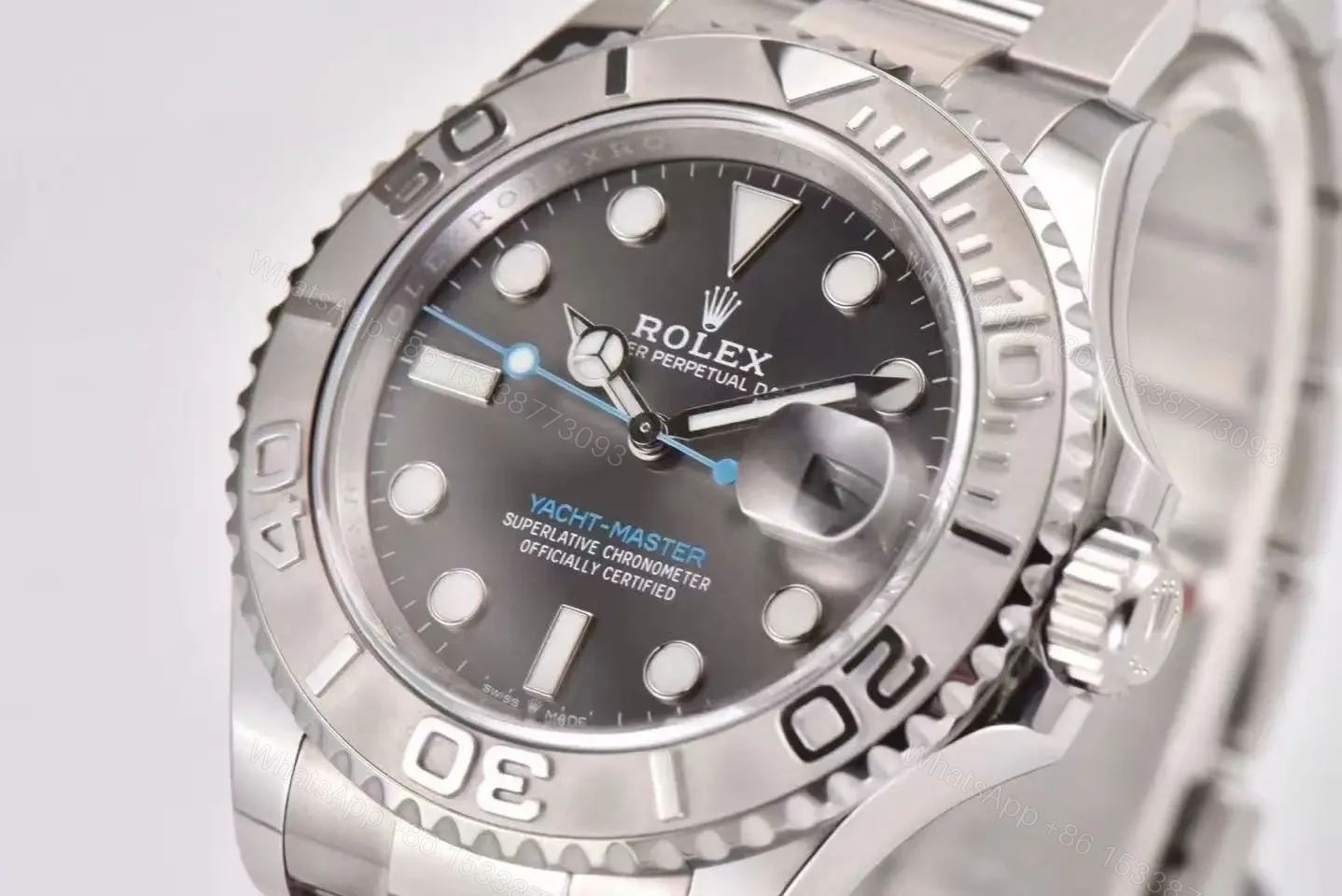 View 2 of Replica ROLEX YACHT-MASTER 1 PLATINUM & STAINLESS STEEL