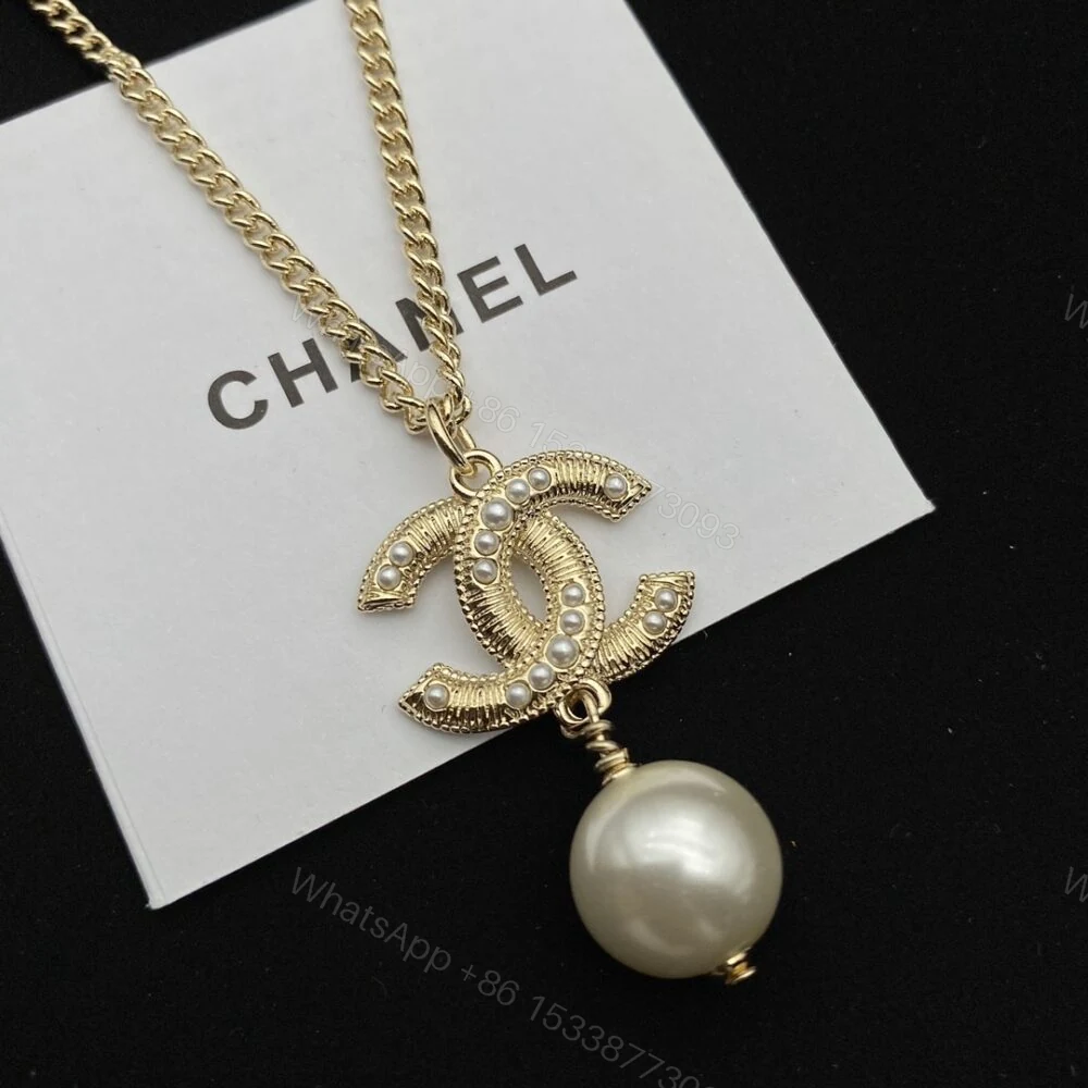 View 3 of Chanel CC Pearl Gold Necklace