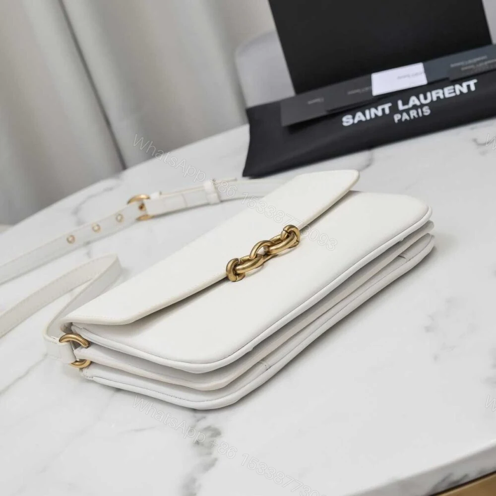 View 4 of Saint Laurent Le Maillon Satchel Smooth Blanc Vintage 24Cm 6497952R20W9207