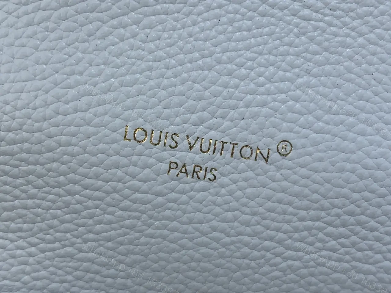 View 5 of Powder Blue Leather Trim Monogram Canvas Tote: Structured Luxury