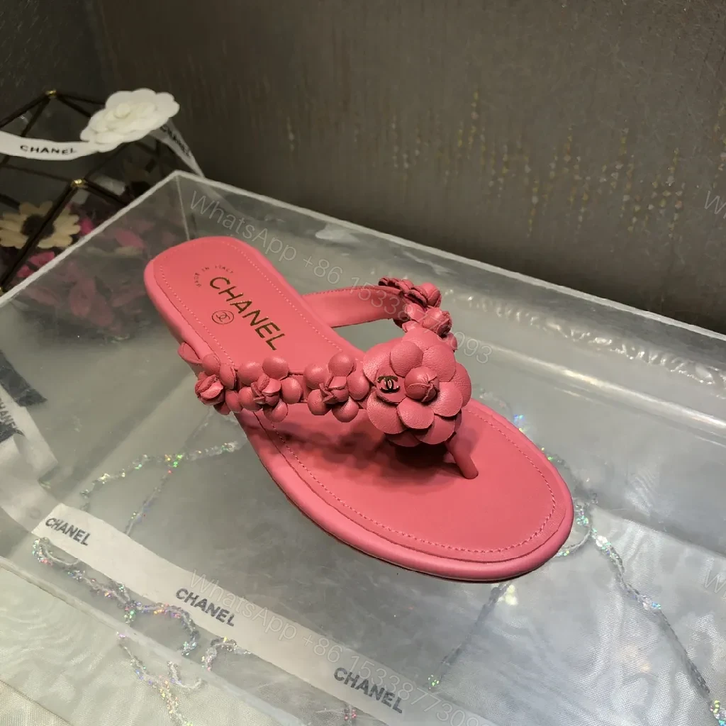 View 2 of Bright Pink Flower Sandals: Luxury Comfort For Summer