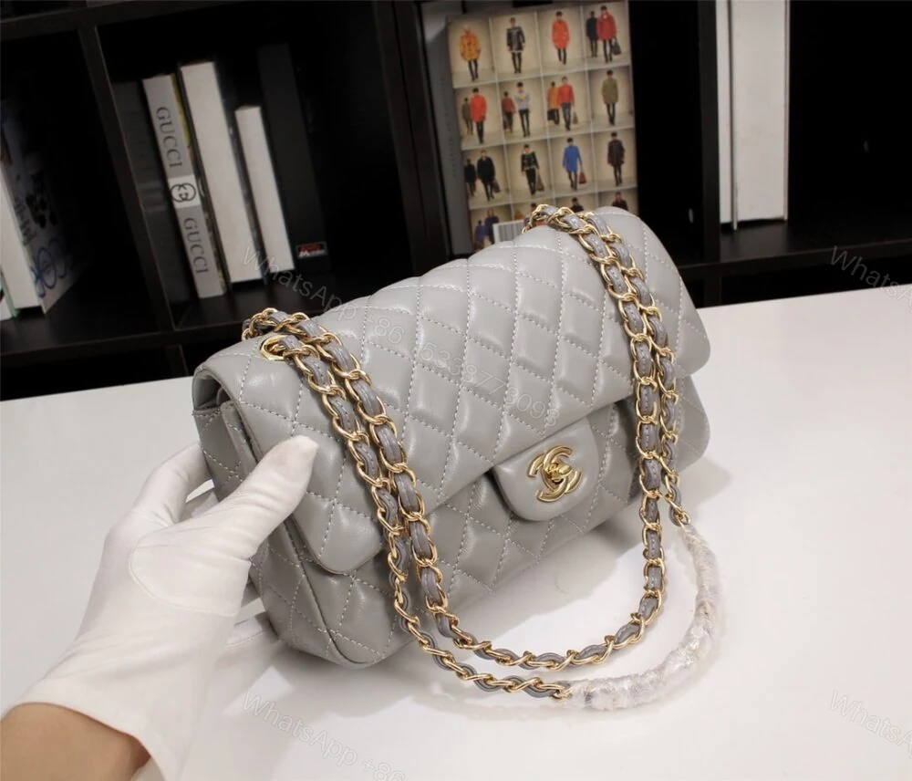 View 2 of Chanel Classic Flap Gray Gold Hardware 25Cm