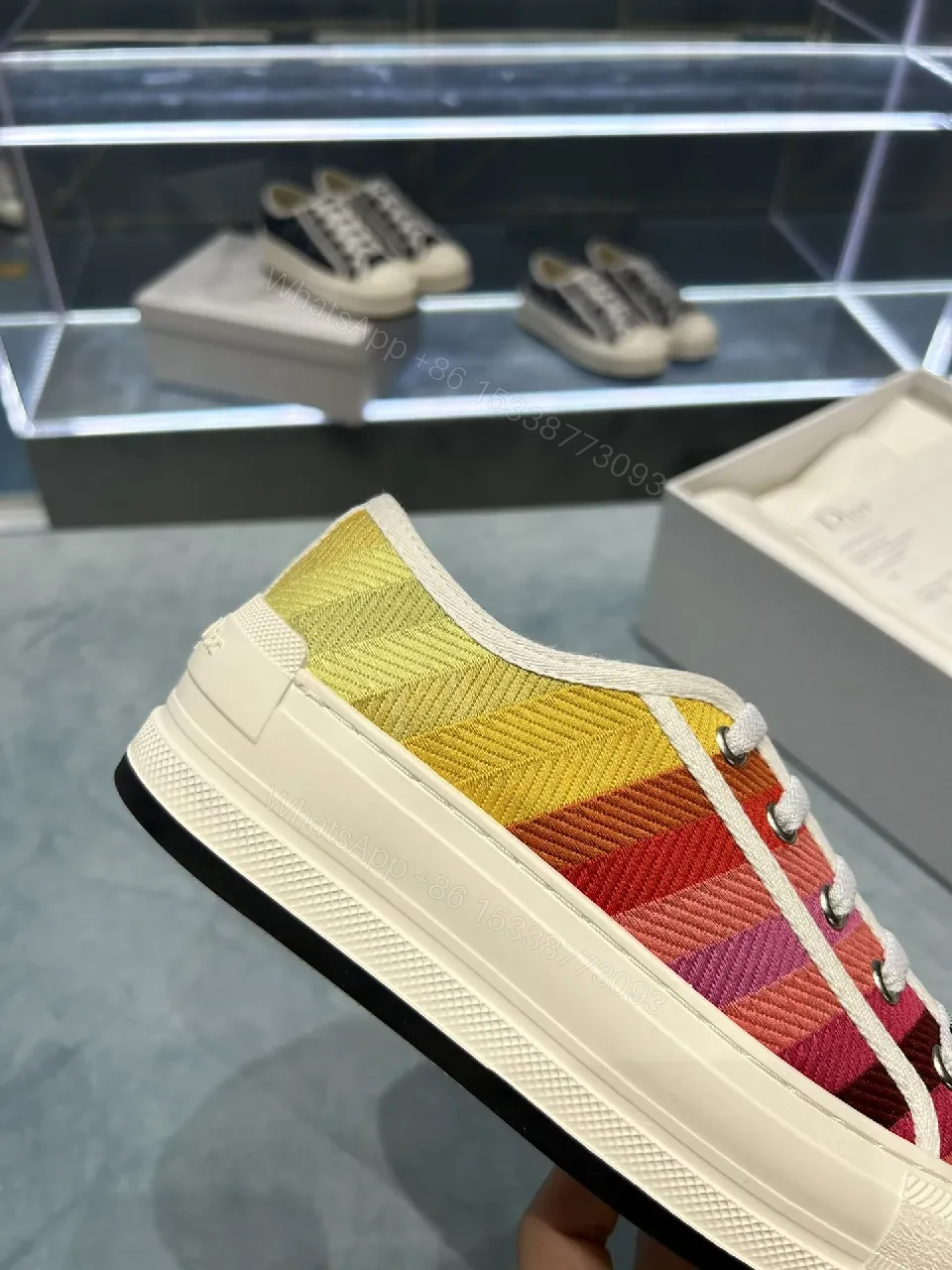 View 2 of Colorful Canvas Luxe Sneakers with Signature Detailing