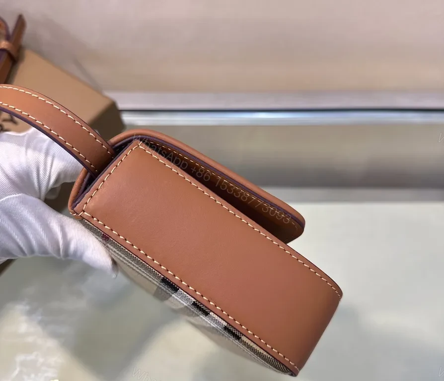 View 4 of Classic Check Leather-Trim Crossbody Bag - Everyday Luxury