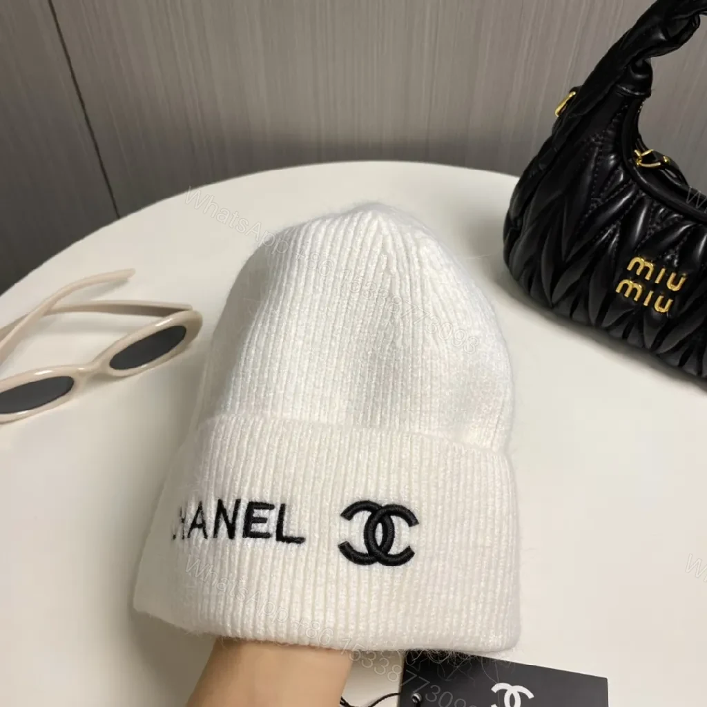 View 5 of White Knit Beanie, Premium Texture, Luxury Everyday Use