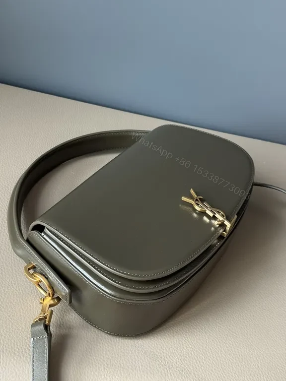 View 9 of Structured Leather Shoulder Bag: Gold Hardware, Compact Style