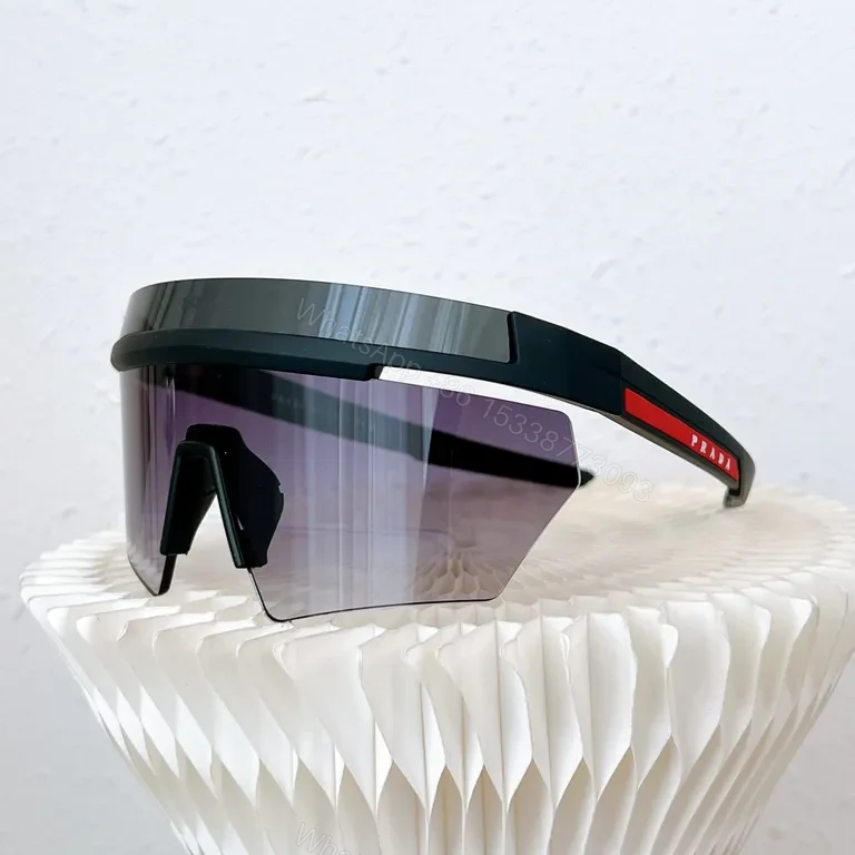 View 2 of Prada Shield Sunglasses â€“ White Frame, UV400, Luxe Edge