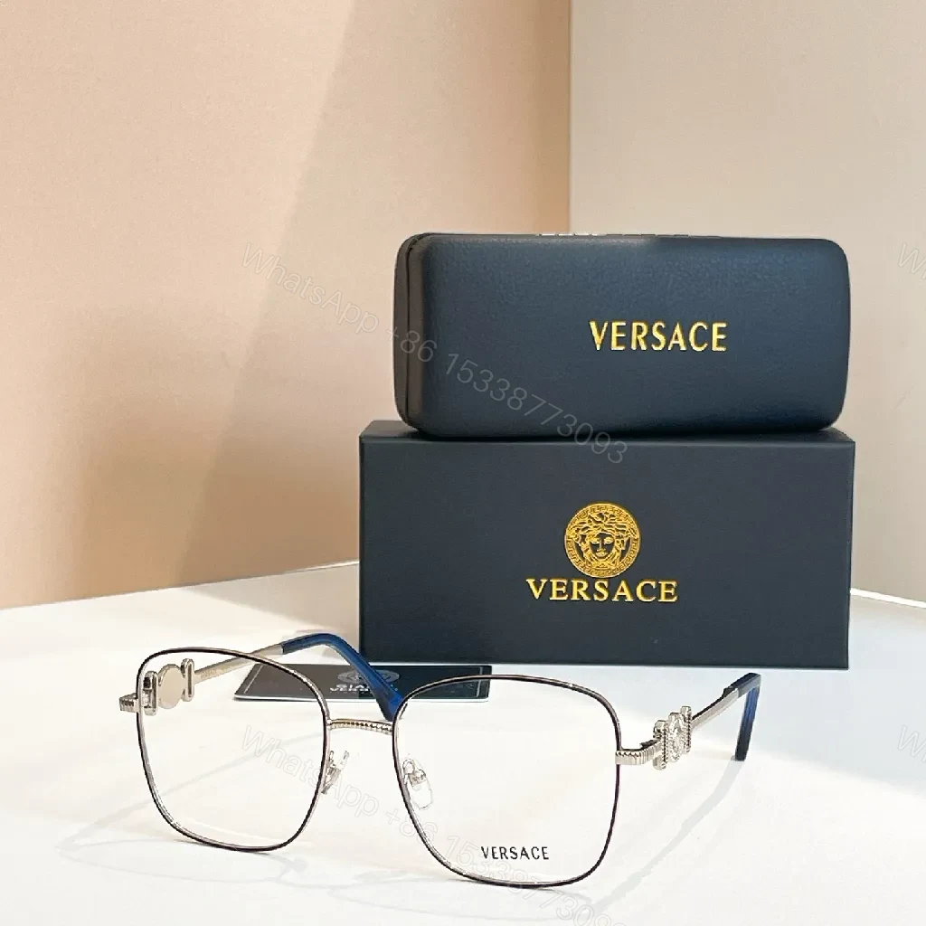 View 2 of Rose-Gold Designer Eyewear with Medusa Detailing Eyeglasses