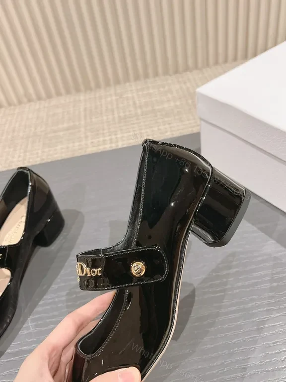 View 3 of Chic Patent Mary Jane Flats with Dior Strap - All-Day Luxury
