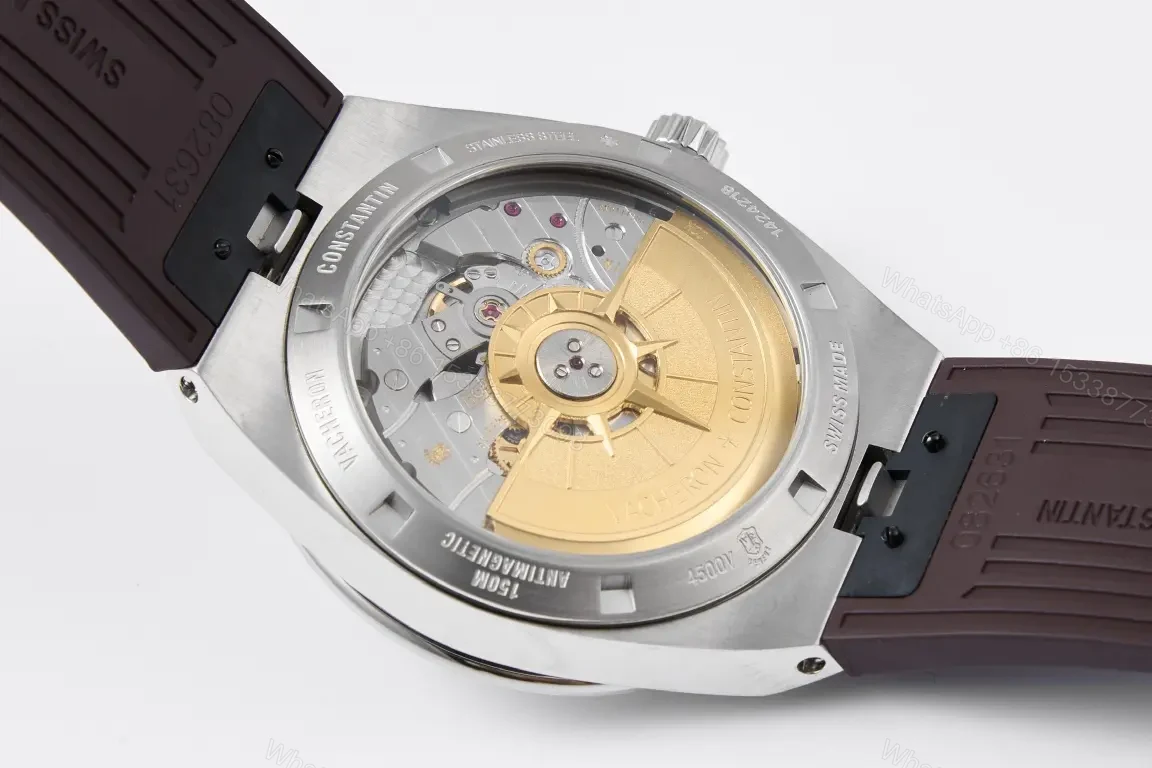 View 8 of JJ Factory Vacheron Constantin Overseas 4500V Series – Stainless Steel Watch with Brown Strap, 41mm Case, Automatic Movement, Date Display, Geneva Seal Certified