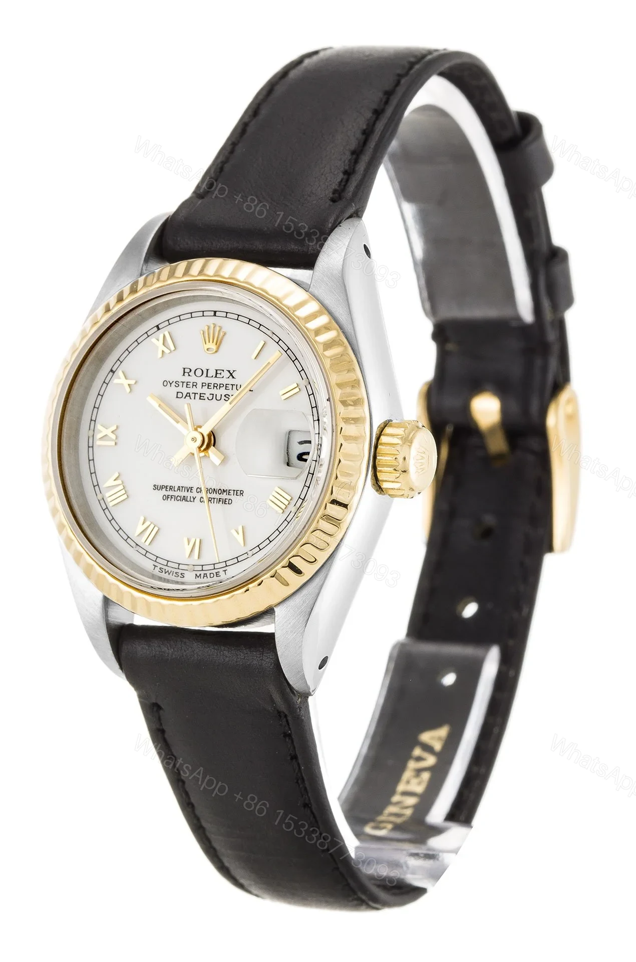 View 2 of Replica Rolex Lady-Datejust White Dial 69173 Leather 26 mm