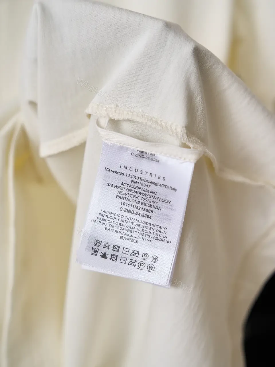View 4 of Off-White Cream Short-Sleeve Crew Neck T-Shirt with Patch Feature
