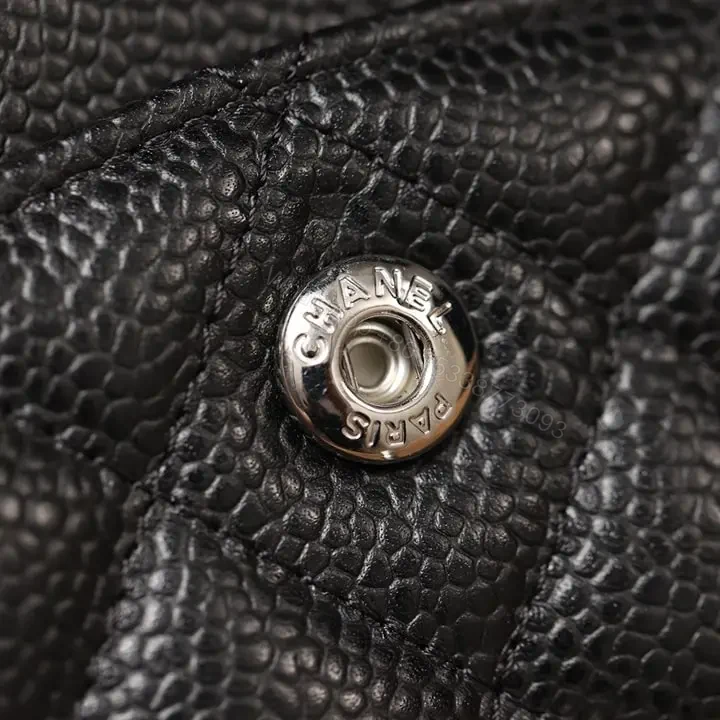 View 10 of 高仿Chanel*CF系列魚子醬口蓋包黑銀S免檢版