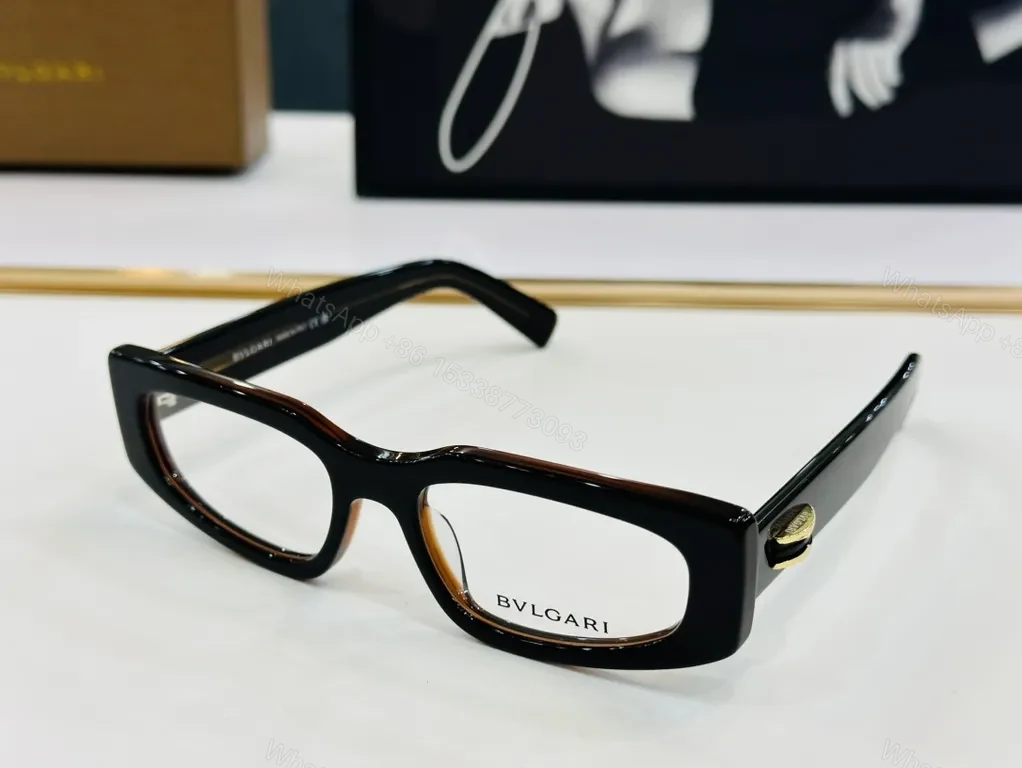 View 5 of Bold BVLGARI-Influenced Eyewear: Modern Rectangular Frames