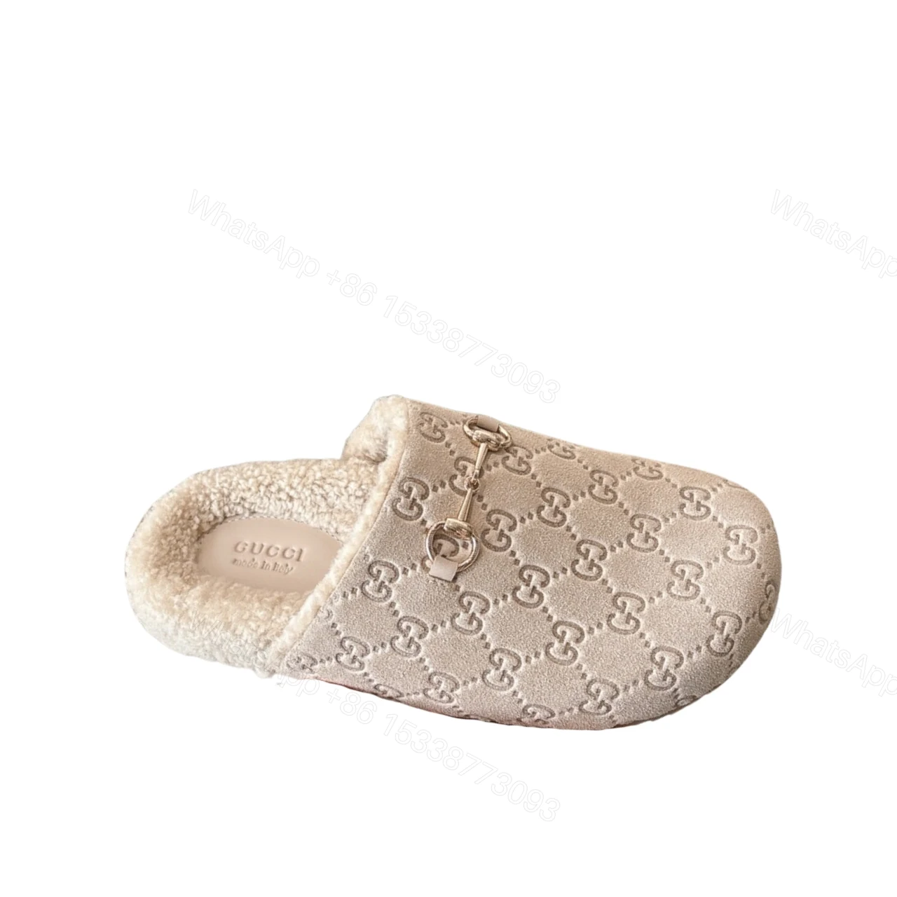 GUCCI WOMEN’S HORSEBIT MULE GG SUEDE NATURAL — view 1