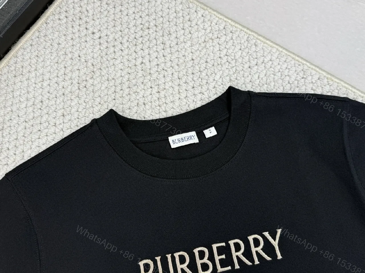 View 4 of [N/A] Bold Navy Cotton Tee with Gold Logo Graphic