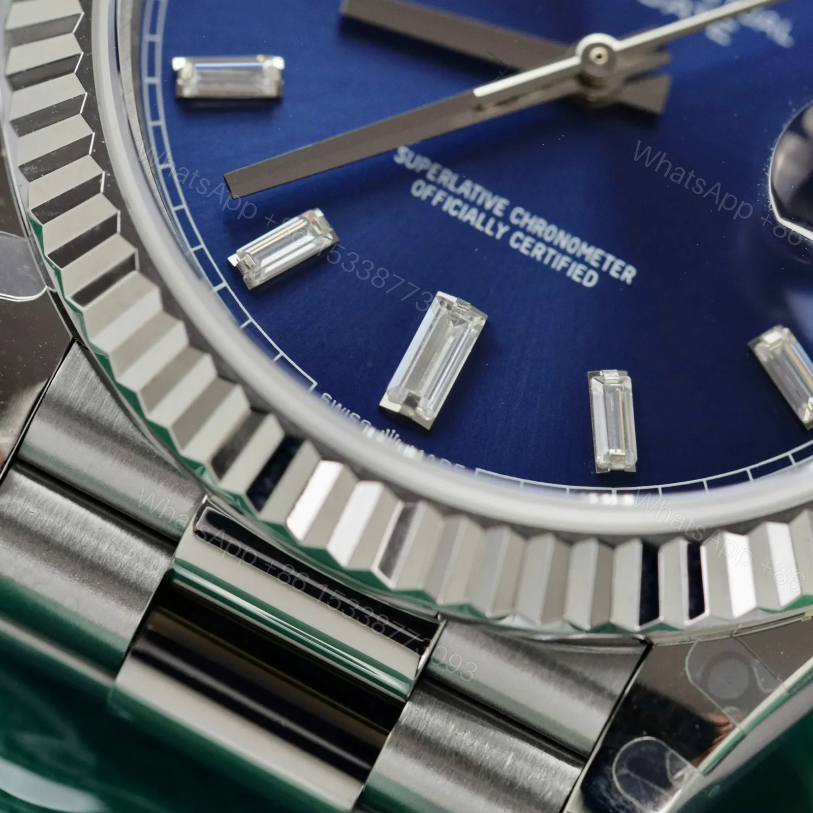 View 7 of Superclone Rolex Day-Date Bright Blue Diamond Dial 128239-0069 36 mm