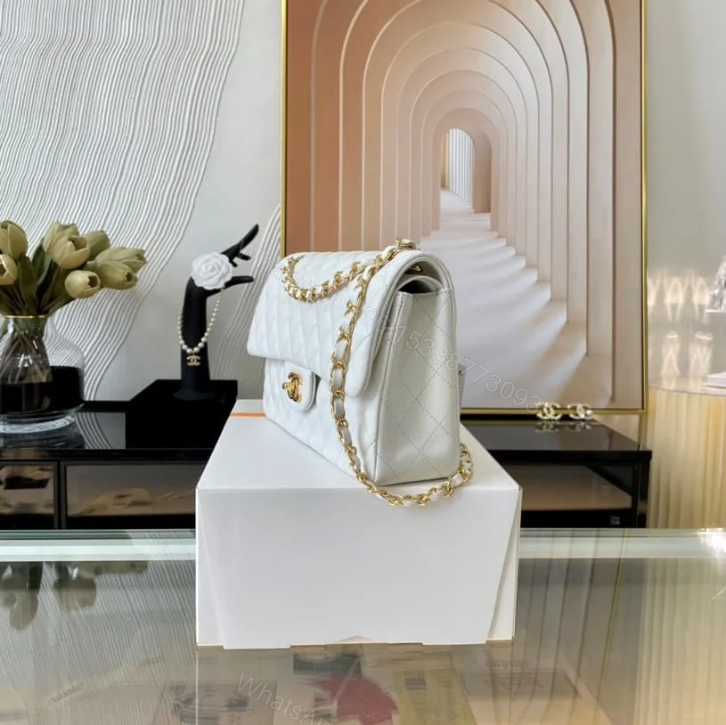 View 3 of Chanel Classic Medium Handbag White 25Cm A01112