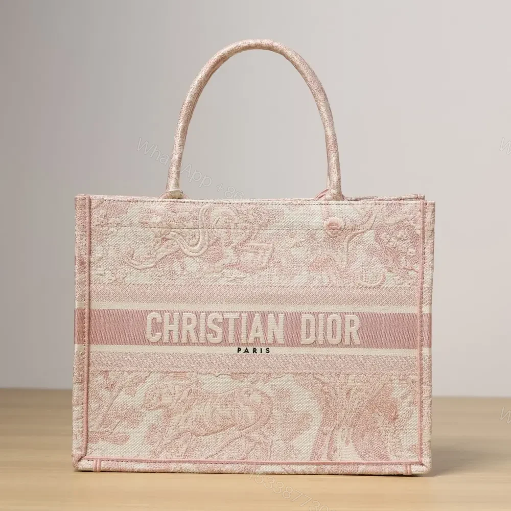 高仿Dior*BookTote系列粉色茹伊M手袋 — view 1
