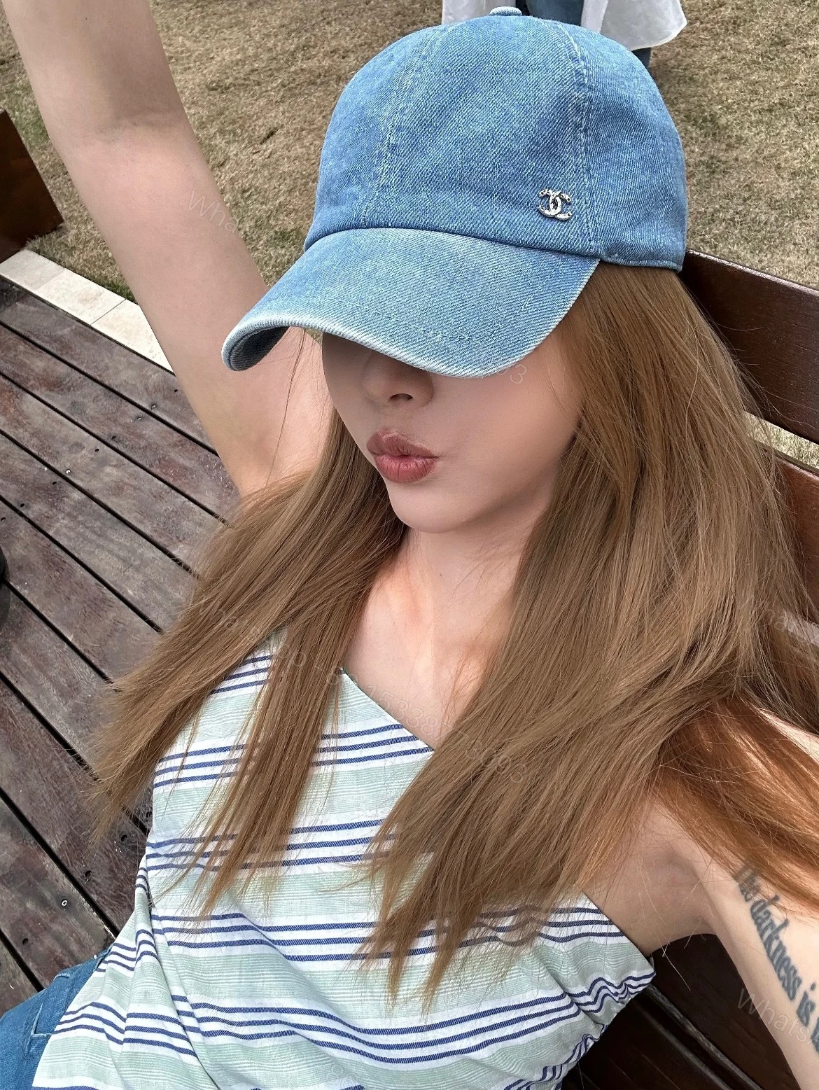 ChanelA貨棒球帽女款淺藍丹寧小Logo設計清新百搭款 — view 1
