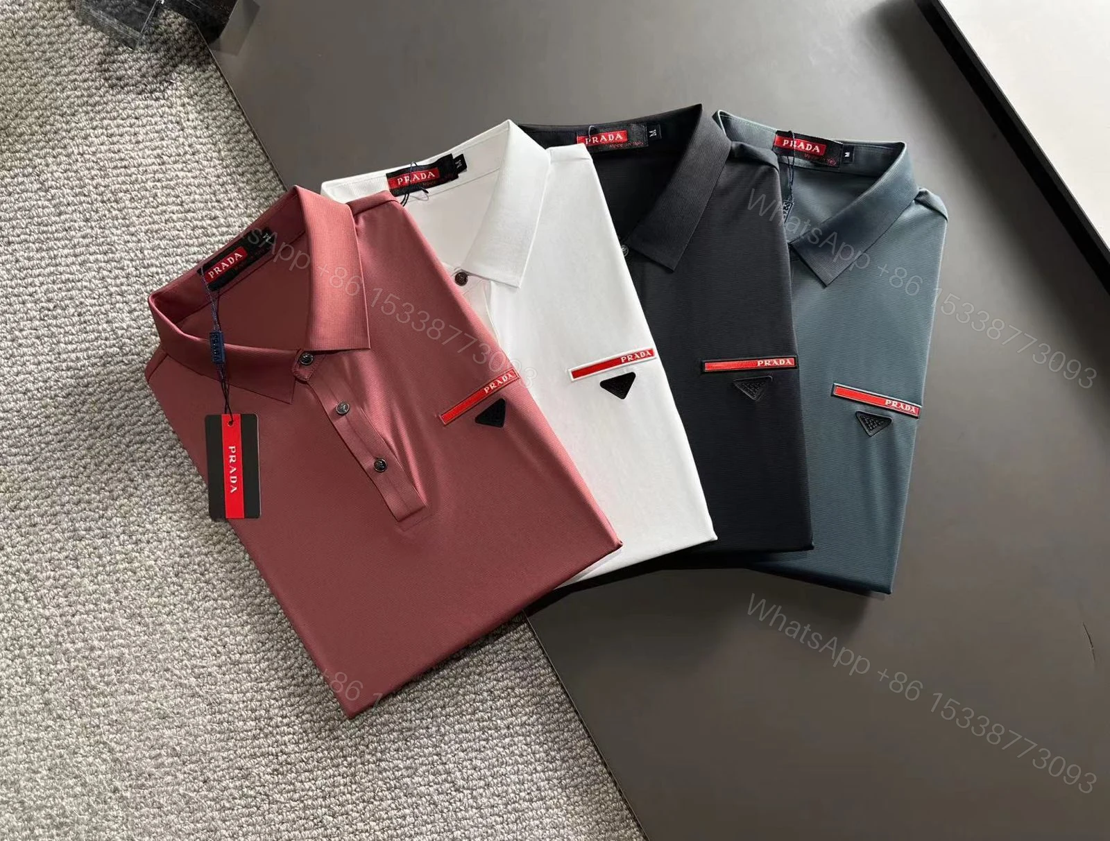 FIRST COPY PRADA IMPORTED LYCRA POLOS T-SHIRT — view 1