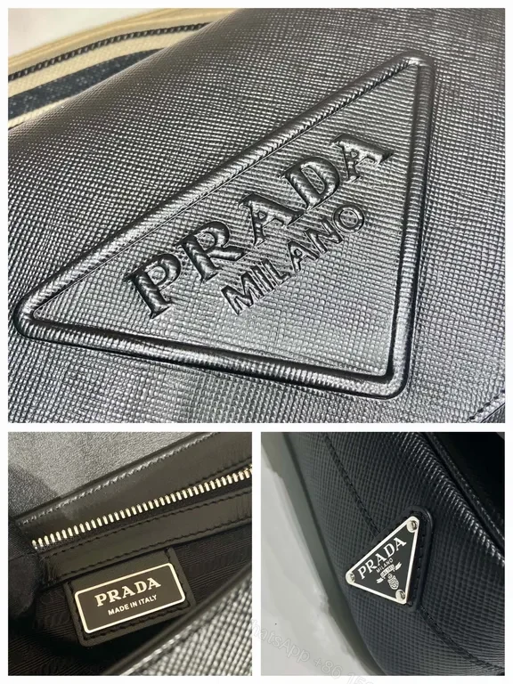 View 6 of Structured Black Saffiano Prada Crossbody Bag - Ultra-Organized Luxury