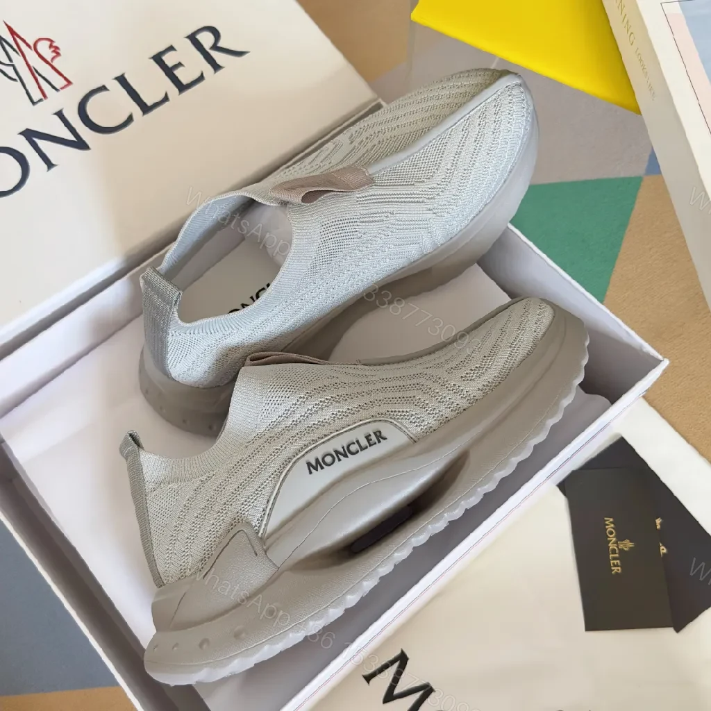 View 4 of White Knit Slip-Ons: Elevated Street-Sleek Comfort sneakers