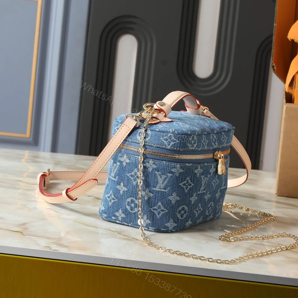 View 3 of Louis Vuitton Nice Mini Monogram Blue Denim 20Cm M27946