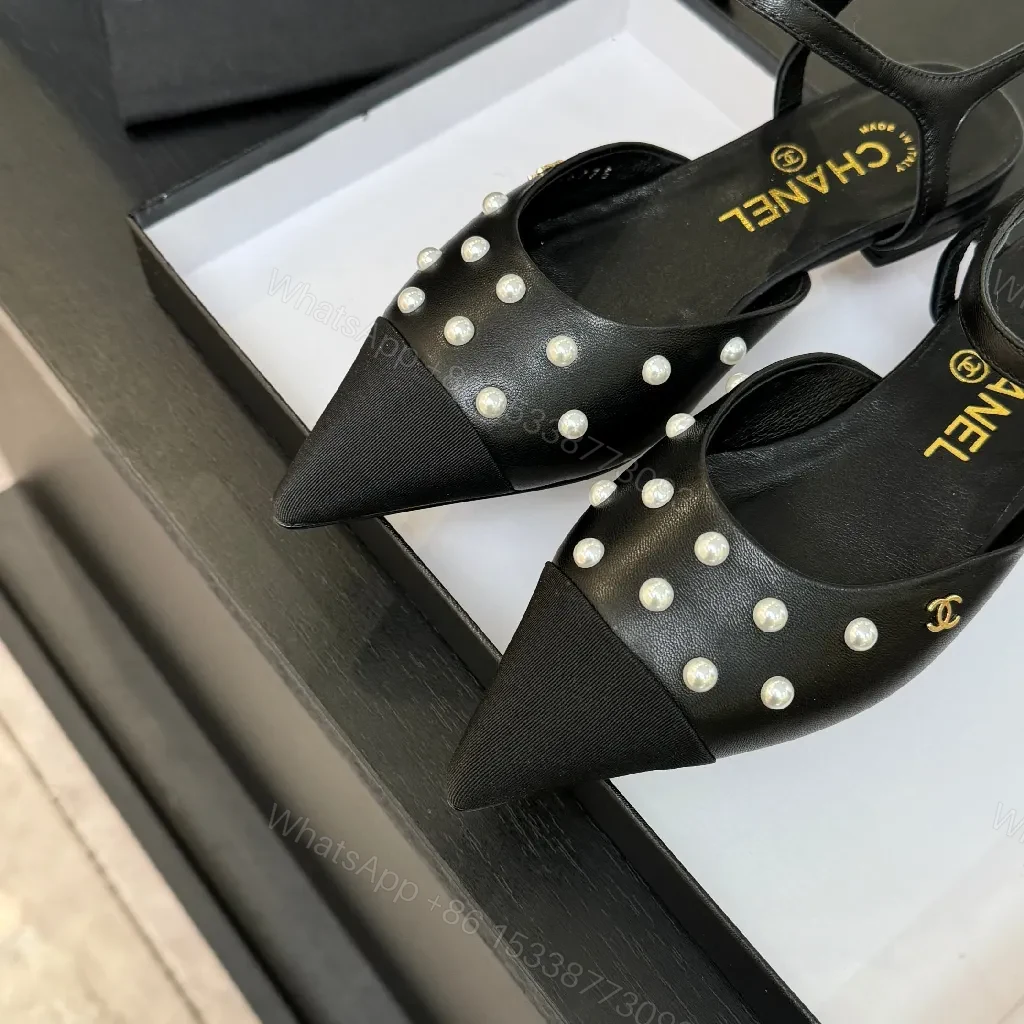 View 6 of Sophisticated Studded Slingback Pumps: Black Leather, Luxe Style