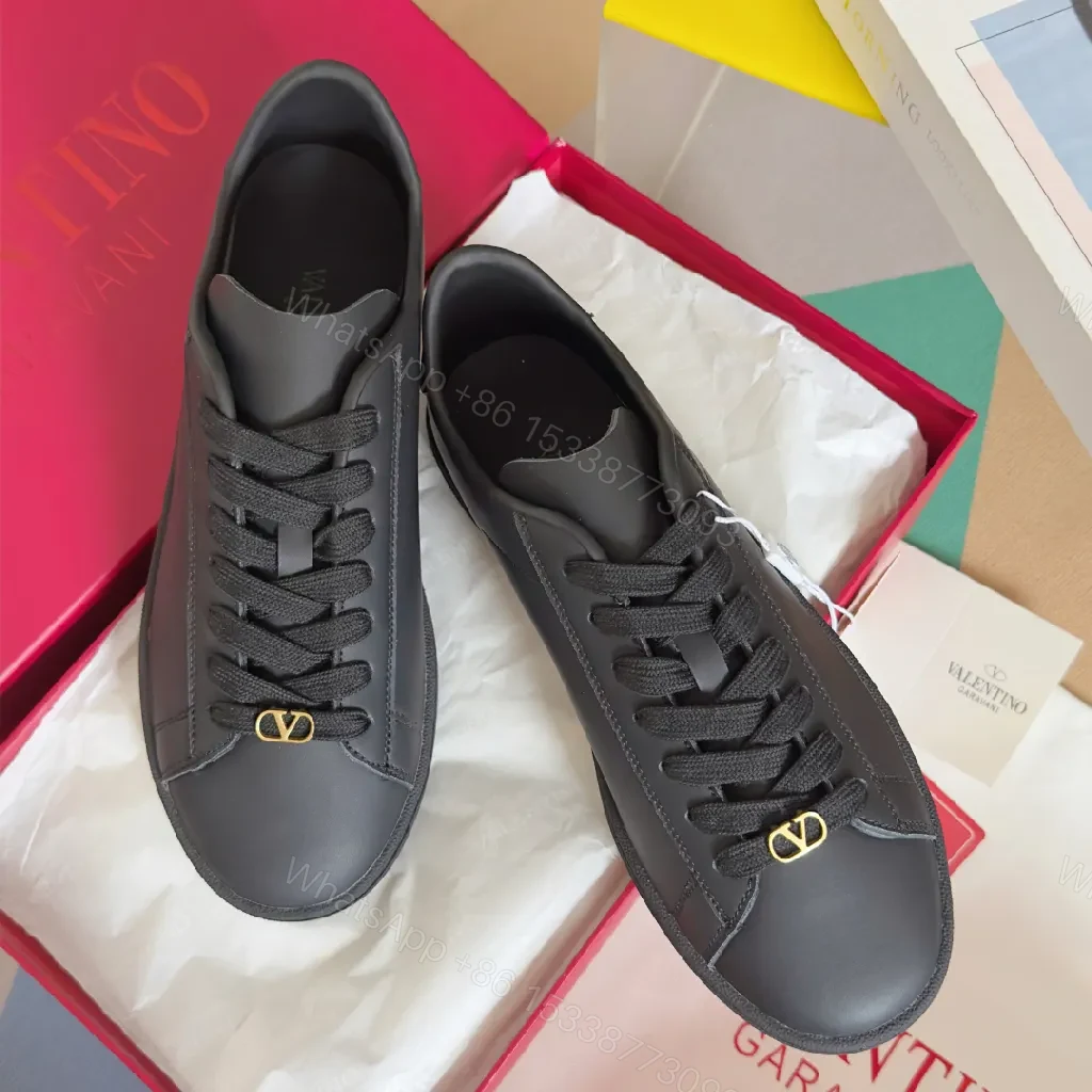 View 3 of Minimalist Black Leather Sneakers | Subtle Branding, Luxe Comfort