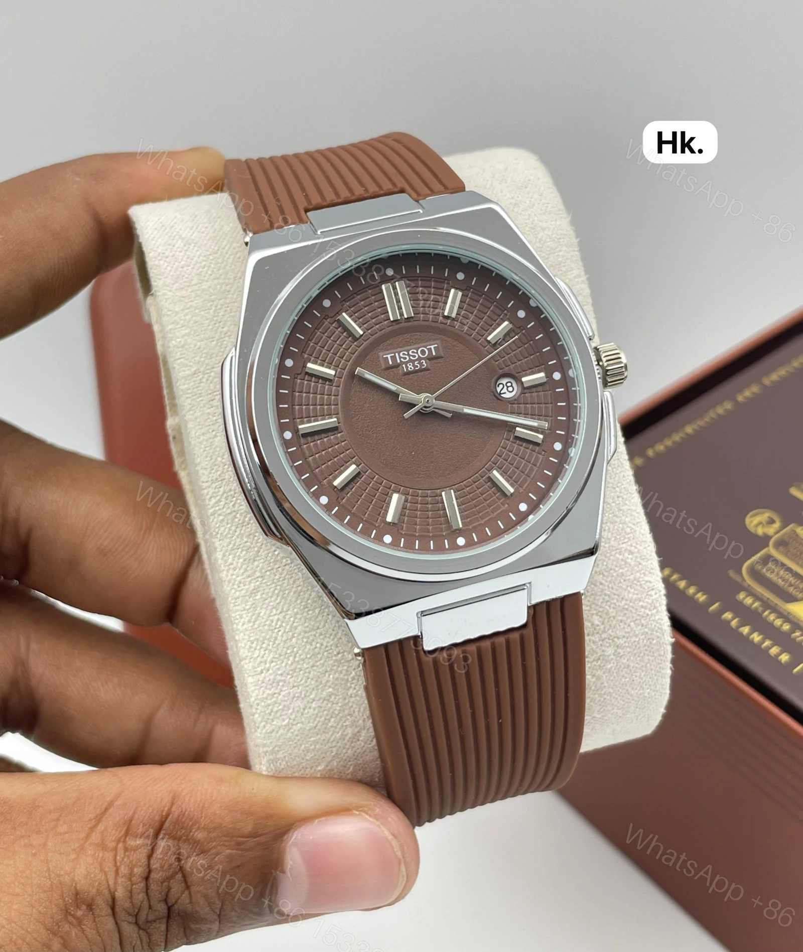 View 4 of FIRST COPY Tissot PU Belt Metal Body Watch