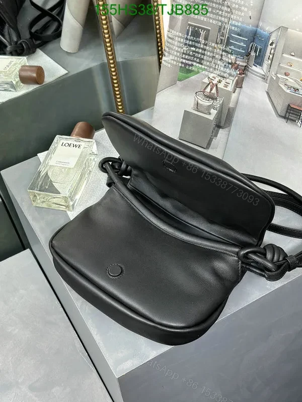 View 25 of Loewe Convertible Leather Shoulder Bag with Dark Khaki Ruched 062138