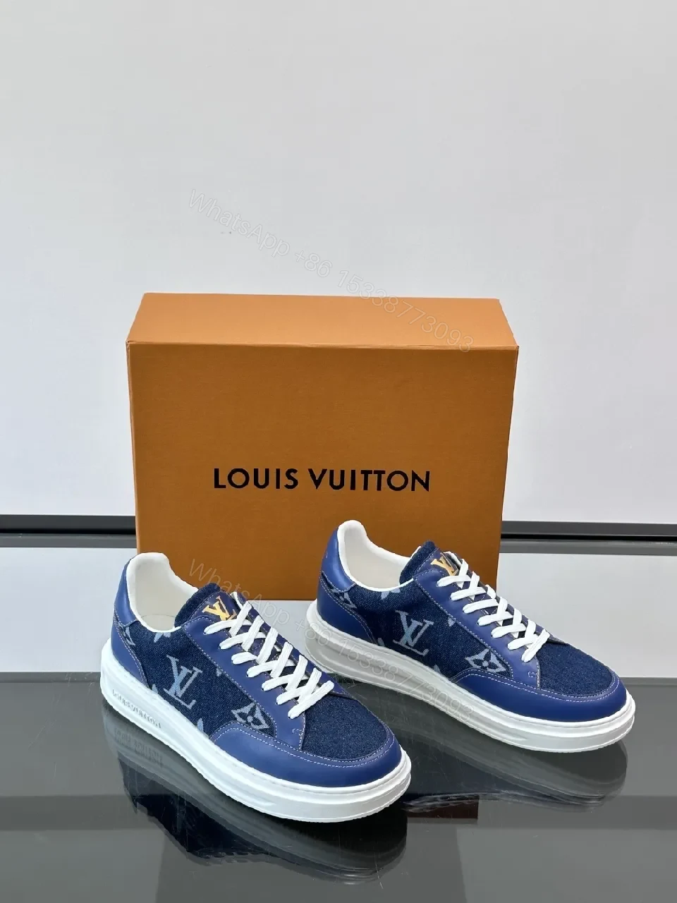 View 9 of Navy Denim Low-Top Sneakers: Luxe Street-Ready Comfort