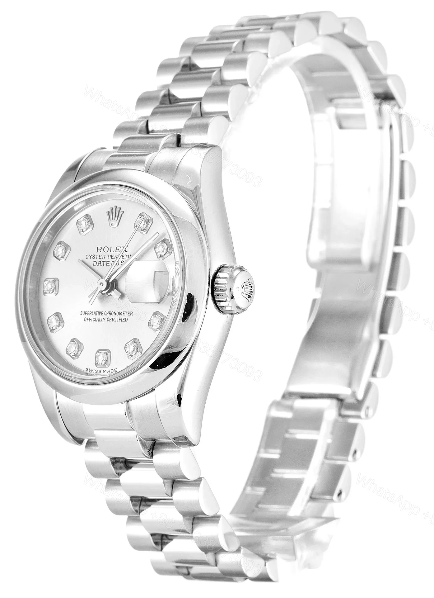 View 2 of Replica Rolex Lady-Datejust Silver Dial 179166 26 mm
