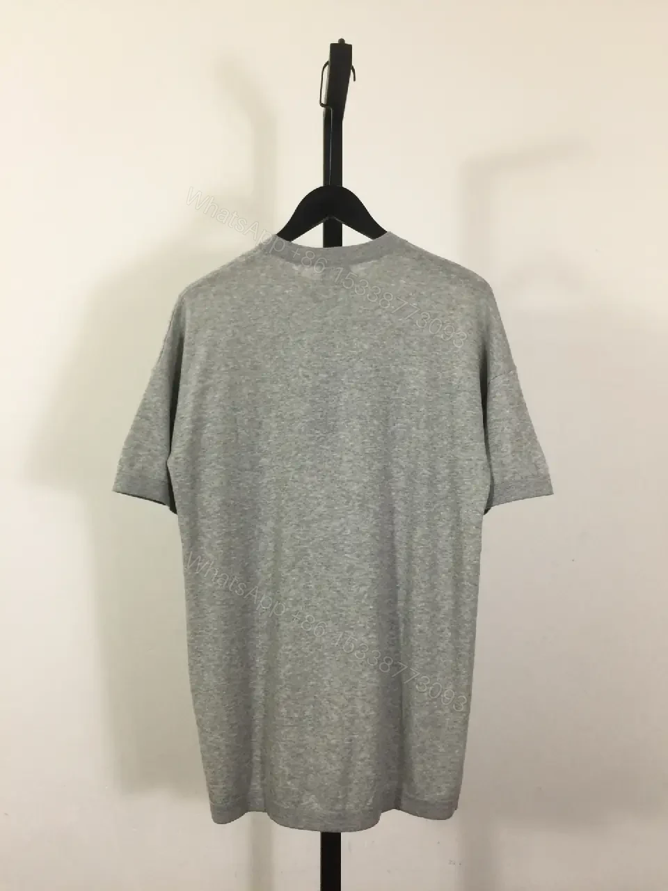 View 4 of Gray Cotton Oversized Dior Logo T-Shirt