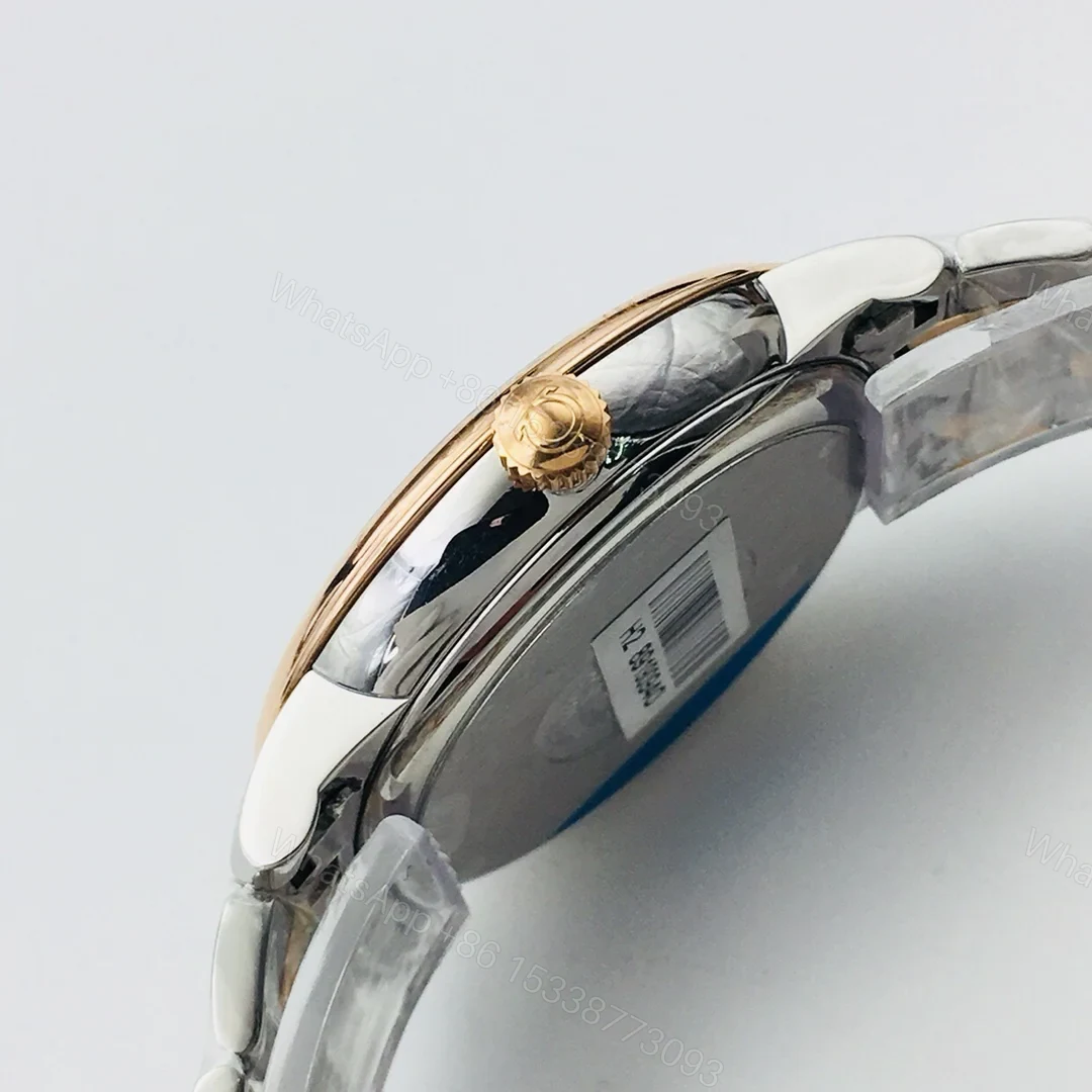 View 5 of Omega De Ville Prestige Co-Axial Stainless Steel Yellow Gold Vintage Silver Silk Bracelet 424.20.33.20.52.001