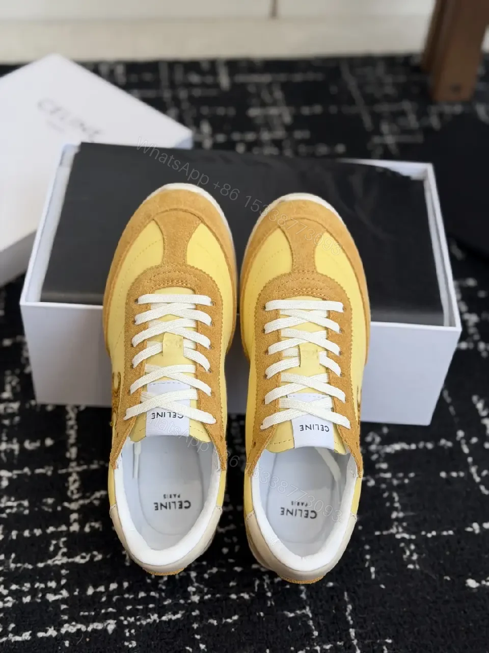 View 9 of Warm Honey-Tone Suede Leather Sneakers with Lightweight Cushioned Sole